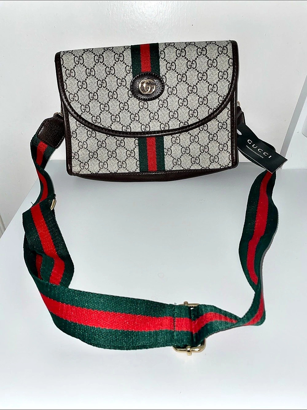 Monogram Canvas Web Stripe Crossbody purse bag